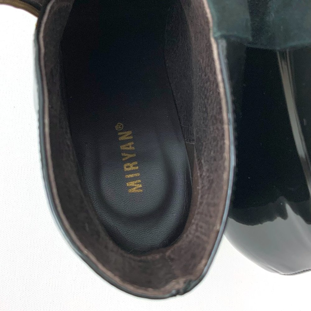Miryan Spain Black Suede & Patent Leather Hills Ankle Boots Sz 9 (40) - Picture 15 of 16